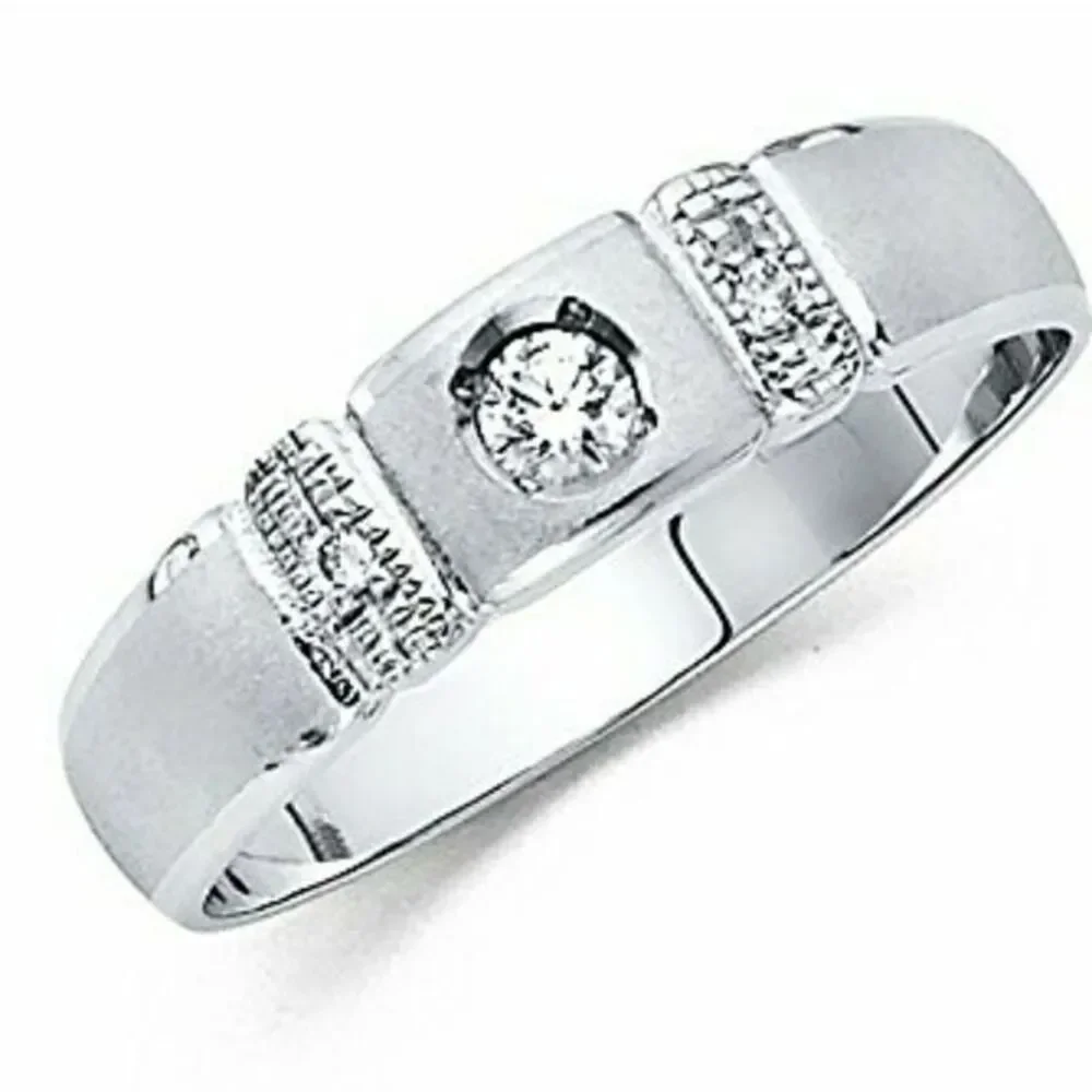 14k Solid White Gold Men's Wedding 5mm Band